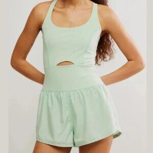 FP Movement "Righteous Runsie" Romper, Cactus Green,  Women's Large, NWOT